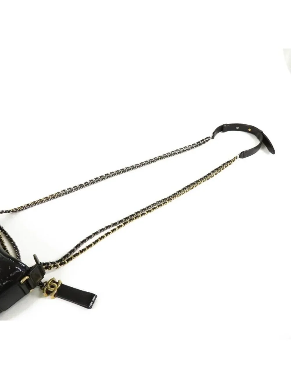 Chanel Gabrielle de Chanel Black Gold Silver Calfskin Small Hobo Shoulder Bag